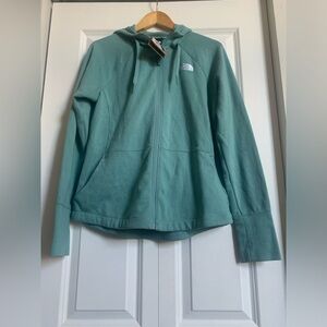 The North Face Zip up Hoodie Size Large green. Slim Fit